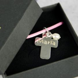 Colgante personalizado cruz de plata