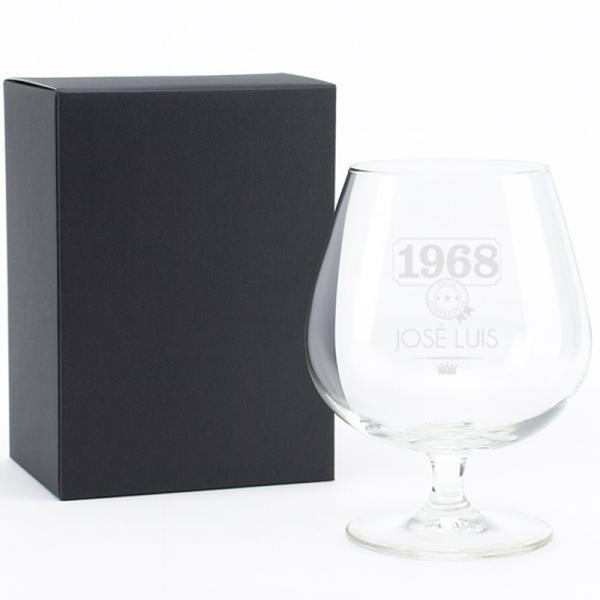 Copa de Coñac grabada 'Año de nacimiento'