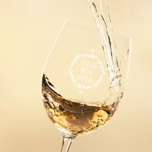 Copa de vino grabada 'Gracias Profe'