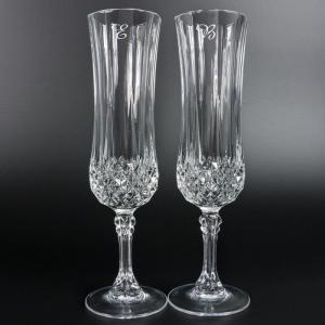 Copas de cava talladas grabadas con inicial