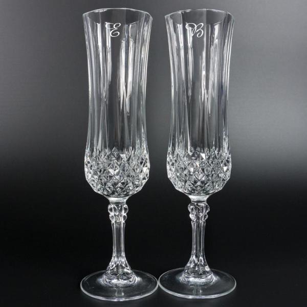 Copas de cava talladas grabadas con inicial
