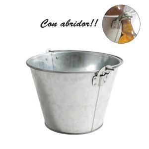 Cubo metal galvanizado con abridor