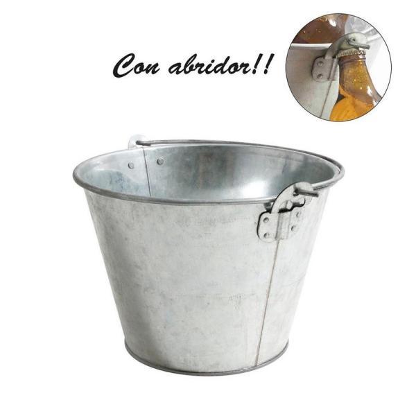 Cubo metal galvanizado con abridor