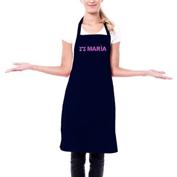 Delantal bordado con horóscopo 100% algodón