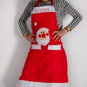 Delantal de Papá Nöel bordado