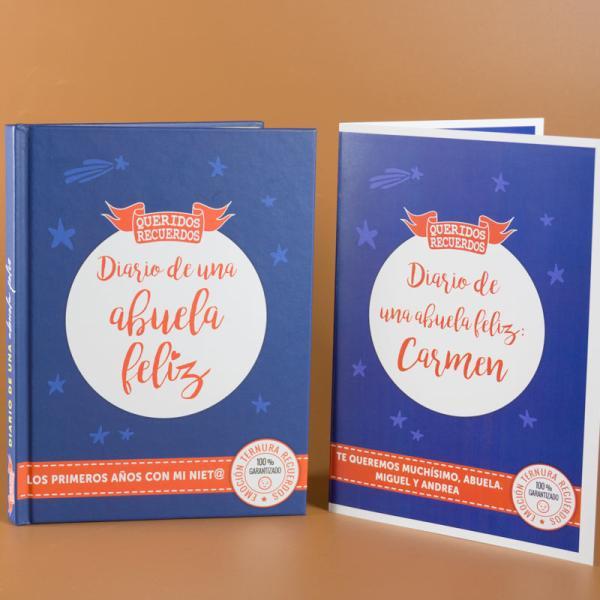 Diario de una abuela feliz con tarjeta personalizada