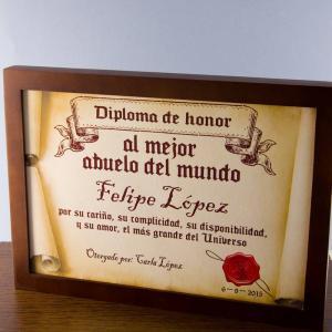 Diploma pergamino al mejor abuelo