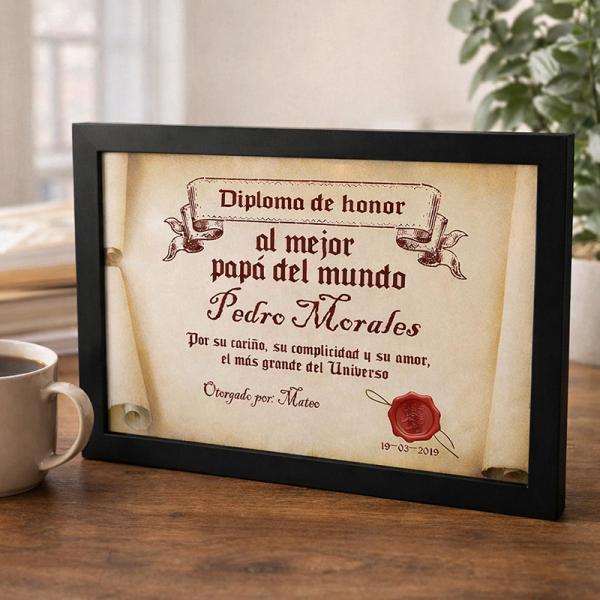 Diploma pergamino al mejor padre