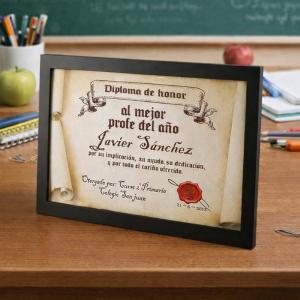 Diploma pergamino al mejor profesor