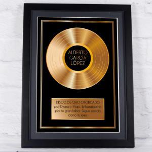 Disco de oro personalizado con marco