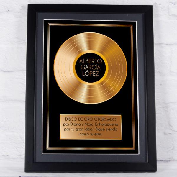 Disco de oro personalizado con marco