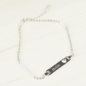 Esclava plata corazón grabada