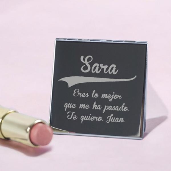 Espejo grabado con dedicatoria
