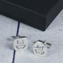 Gemelos de plata grabados para boda