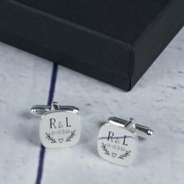 Gemelos de plata grabados para boda