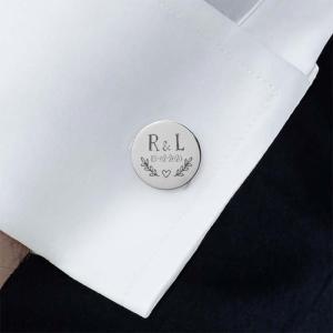 Gemelos de plata grabados para novio