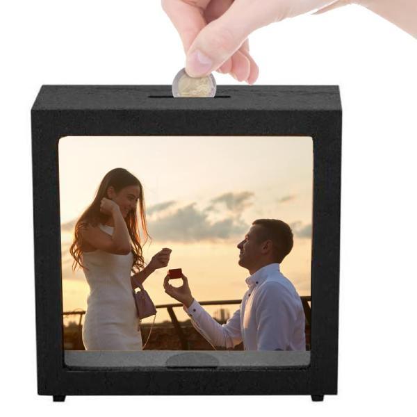 Hucha de madera personalizada con foto