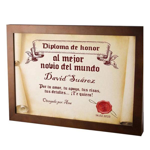 Diploma pergamino al mejor novio