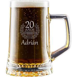 Jarra de cerveza grabada para cumpleaños