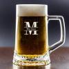 Cristalería personalizada: Jarra de cerveza inicial en estuche grabado
