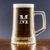 Cristalería personalizada: Jarra de cerveza inicial en estuche grabado