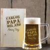 Cristalería personalizada: Jarra de cerveza para el padre del año en estuche