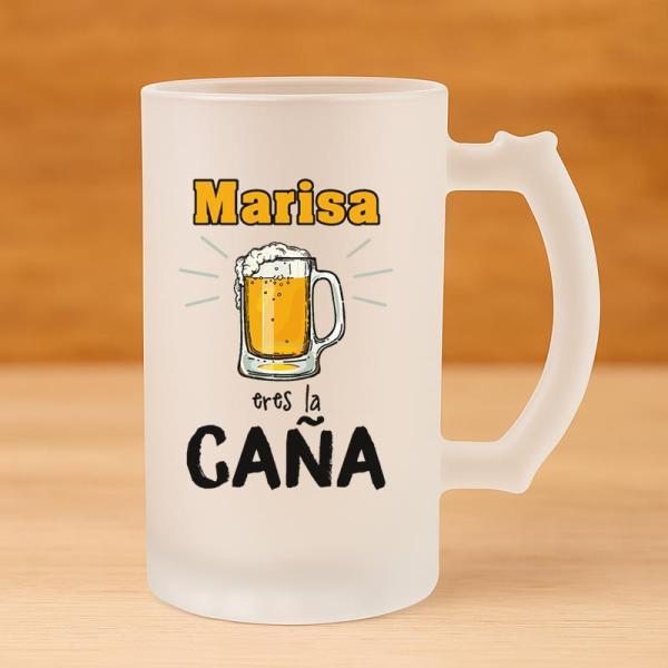 Jarra de cerveza personalizada 'Eres la caña'
