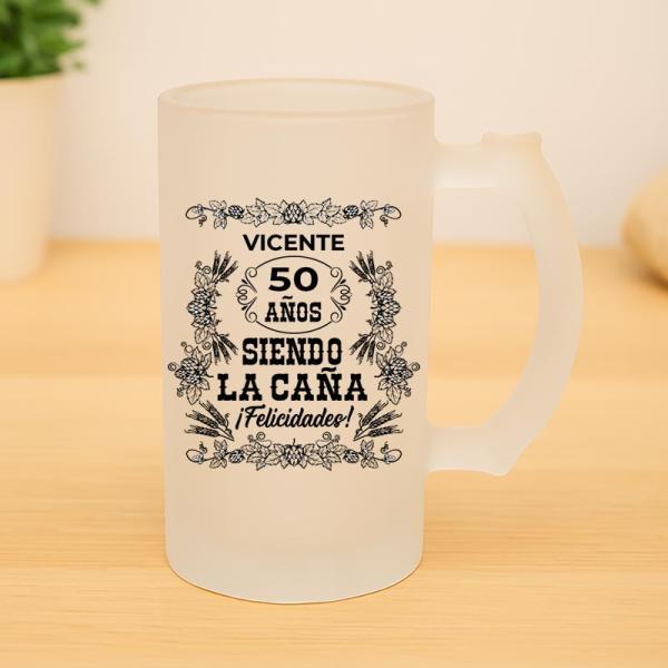 Jarra de cerveza personalizada 'Es la caña'