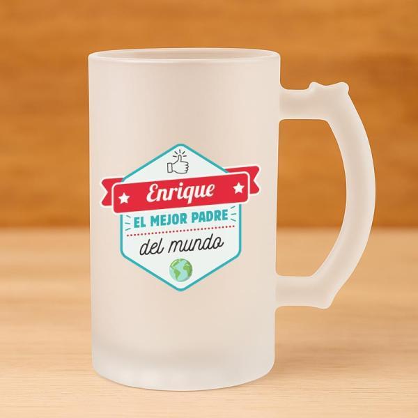 Jarra de cerveza personalizada 'Mejor Padre'
