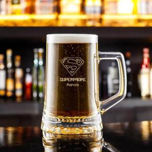 Jarra de cerveza Superpadre grabada