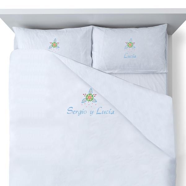Juego de sábanas bordadas 'Flor'