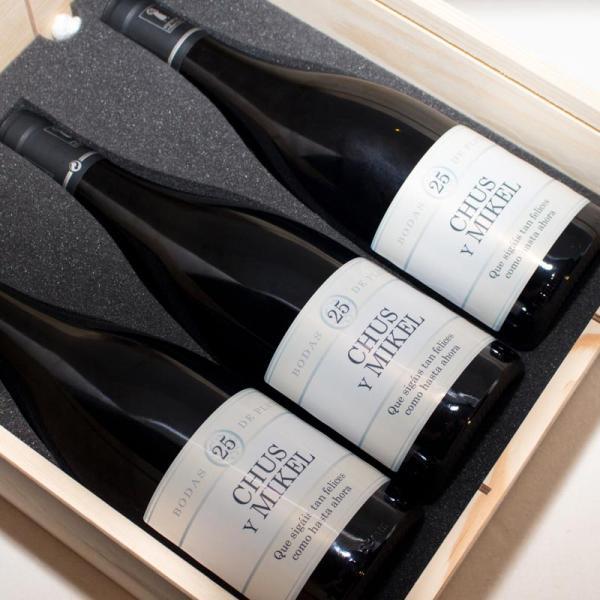 Kit vino personalizado para Bodas de Plata