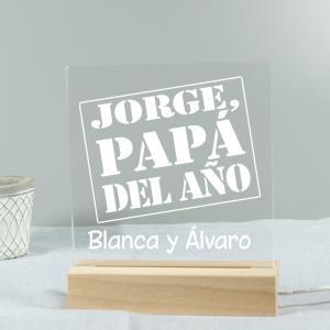 Lámpara led grabada 'Papá del año'