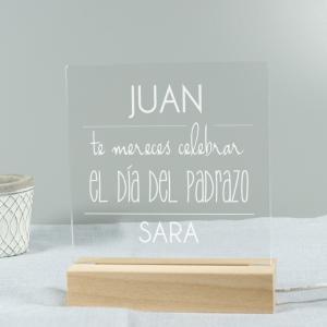 Lámpara led grabada para padre 'Te mereces'