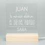 Regalos personalizados: L&aacute;mparas personalizadas: L&aacute;mpara led grabada para padre 'Te mereces'
