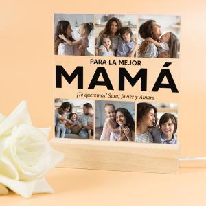 Lámpara Personalizada MAMÁ collage de fotos