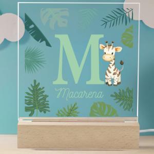 Lámpara personalizada para niño con inicial y nombre