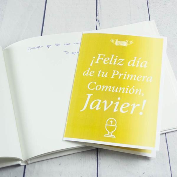 Libro de firmas con tarjeta personalizada