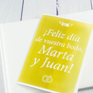 Libro de firmas con tarjeta personalizada
