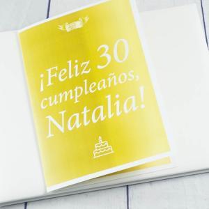 Libro de firmas con tarjeta personalizada