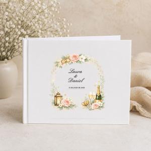 Libro de firmas de boda personalizado con nombres y fecha