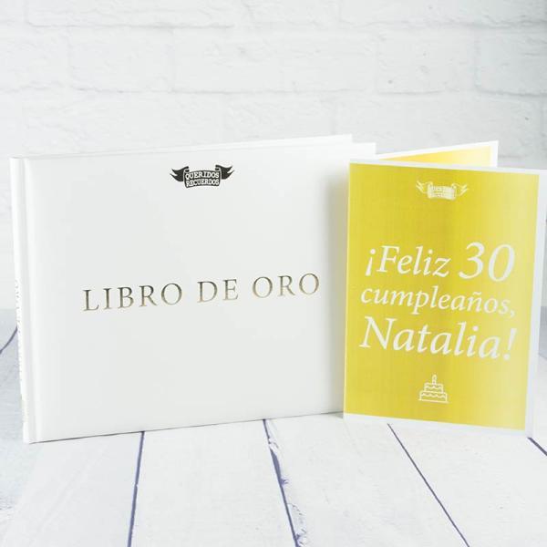Libro de Oro con tarjeta personalizada