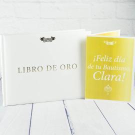 Libro de Oro con tarjeta personalizada