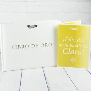 Libro de Oro con tarjeta personalizada