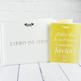 Libro de Oro con tarjeta personalizada