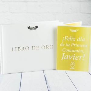 Libro de Oro con tarjeta personalizada