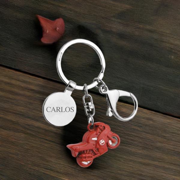 Llavero grabado moto