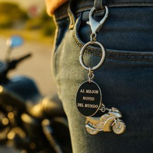 Llavero moto grabado