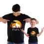 Regalos personalizados: Regalos con nombre: Pack camisetas negras padre e hijo personalizadas con nombre 'Leones'
