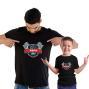Regalos personalizados: Regalos con nombre: Pack camisetas negras personalizadas Padre e Hijo 'Carreras'